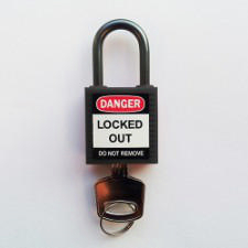 Brady Compact safe padlock 25MM SH KD BLACK 6PC