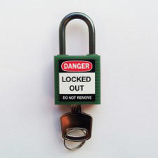 Brady Compact safe padlock 25MM SHA KD GREEN 6PC