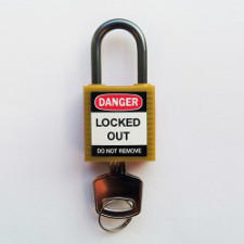 Brady Compact safe padlock 25MM SHA KD YELLOW 6PC