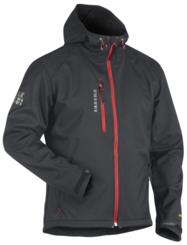 Blaklader Softshell jas 4949 4949 Donkergrijs/Rood XS