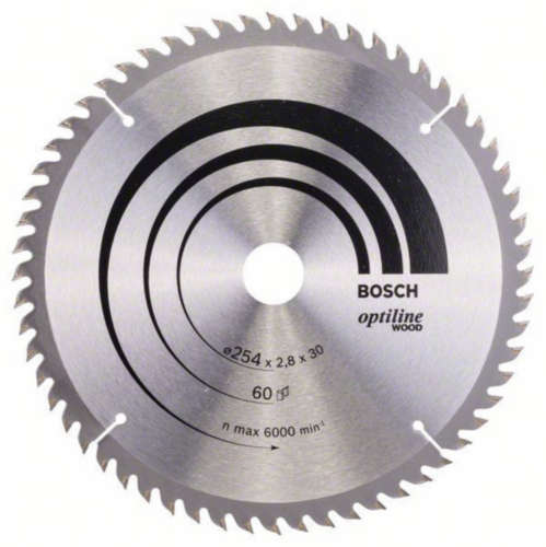 Bosch Circular saw blade OPTILINE 254X30 60T