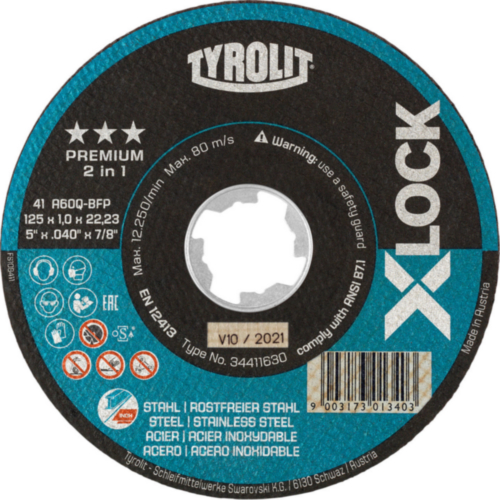 Tyrolit Disco de corte 41F A46Q-BFP 125X1,6X22,23 A46Q