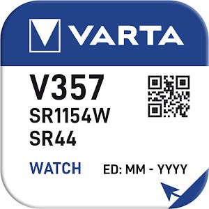 VARTA SILVER Coin V357, SR44 (Button Cell Battery, 1,55V) pack of 1