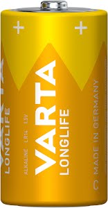 VARTA Longlife, Alkaline Battery, C, Baby, LR14, 1,5V, 2-pack, Made in Germany