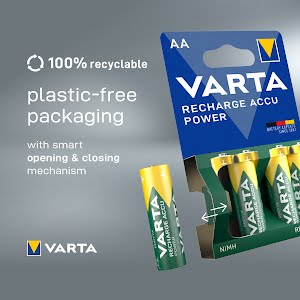 VARTA Recharge Accu Power AAA 800 mAh 2-pack (Pre-charged NiMH Accu, Micro, rechargeable battery, ready to use)