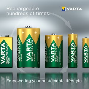 VARTA Recharge Accu Power 9V 200 mAh 1-pack (Pre-charged NiMH Accu, 9V, rechargeable battery, ready to use)