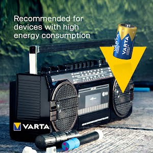 VARTA Longlife Power, Alkaline Battery, D, Mono, LR20, 1,5V, 2-pack, Made in Germany