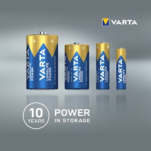VARTA Longlife Power, Alkaline Battery, C, Baby, LR14, 1,5V, 2-pack, Made in Germany