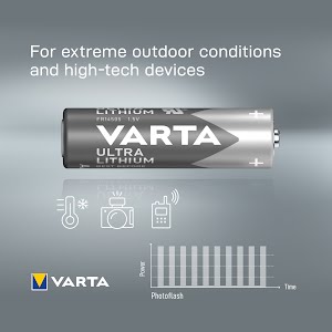 VARTA Ultra Lithium, Lithium Battery, AA, Mignon, FR14505, 4-pack