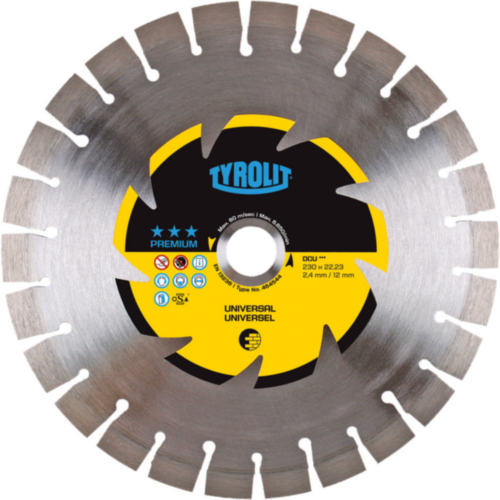 Tyrolit Diamond cutting disc Universal;Concrete;Cellular concrete;Roof tiles C6W 125X2,2X22,23