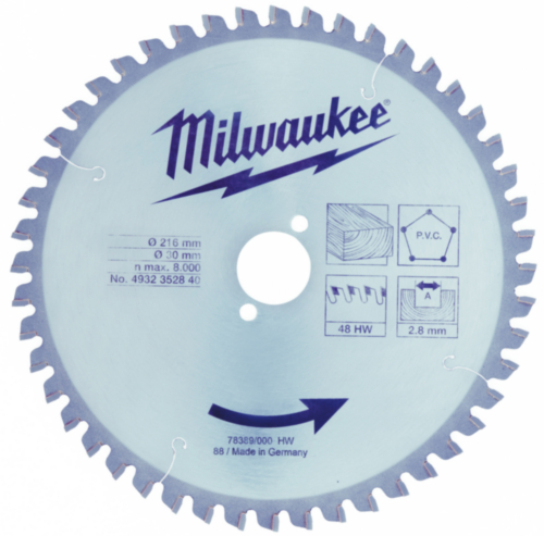 Milwaukee Pânză ferăstrău circular 216X30MM