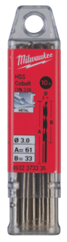 Milwaukee Metal drill bit 4,8X86MM(10PC)