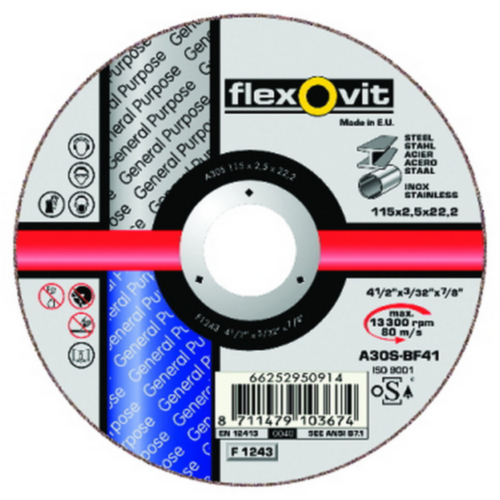 Flexovit Cutting wheel A30S 115X2X22,23 T41