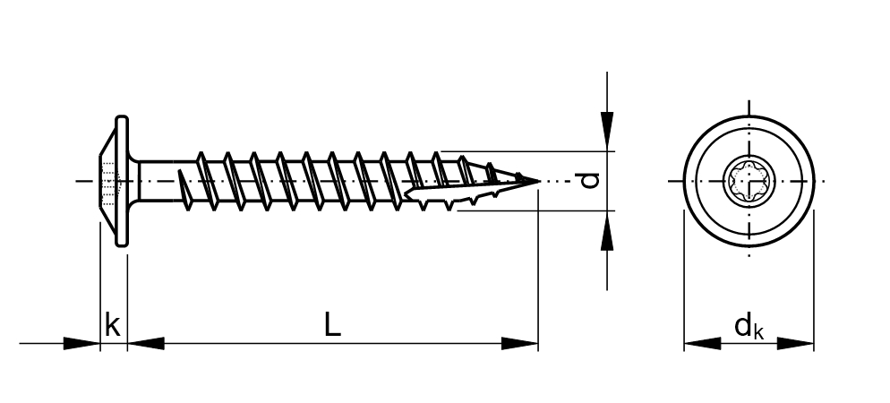 Těžká konstrukční přírubová hlava dřeva Torx z nerezové oceli A2
