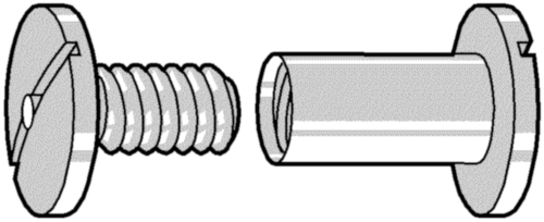 Binder screw with nut Plastic Polyethylene