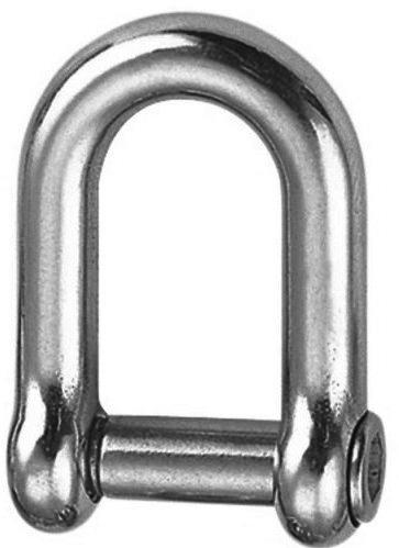 Straight D-shackle with hexagon socket Stainless steel A4 12MM