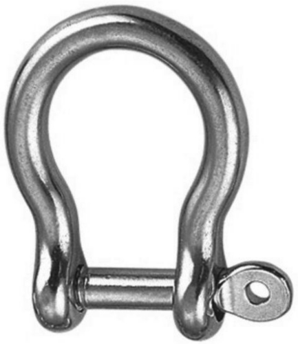 Bow shackle with captive pin Stainless steel A4 5MM