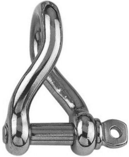 D-shackle twisted Stainless steel A4 6MM