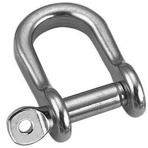 Flat shackle, semi-round Stainless steel A4 8MM