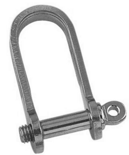 Flat shackle long Stainless steel A4 8MM