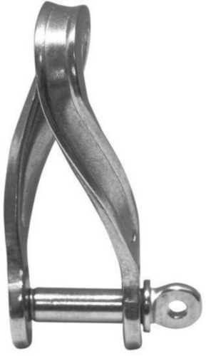 Flat D-shackle twisted Stainless steel A4 4MM