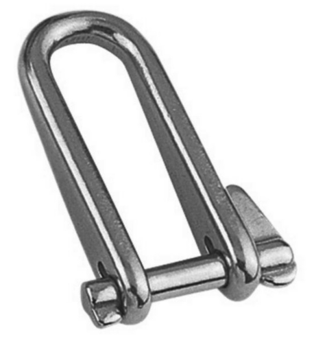 D-shackle with pin Stainless steel A4 8MM