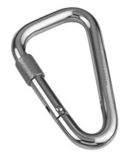 Spring hook with screw nut, asymmetric Stainless steel A4 11X120MM