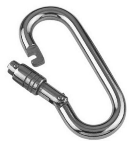 Spring hook opening with self-locking nut Stainless steel A4 10X110MM