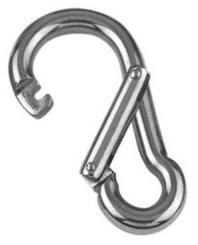 Spring hook with special closure Stainless steel A4 11X120