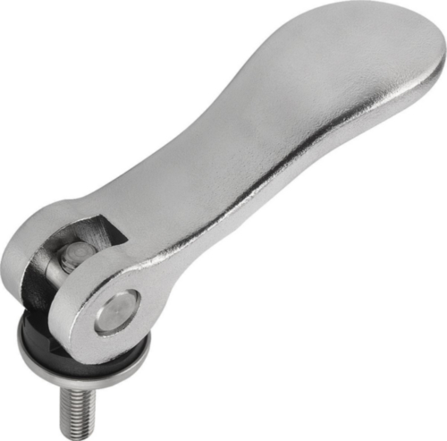 KIPP Cam levers, external thread Negru Aluminiu turnat EN AC-46200/otel inoxidabil 1.4305