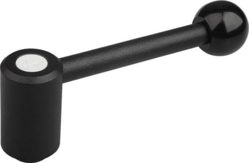 KIPP Tension levers 0 degrees, internal thread Black Steel 5.8/plastic Plastic coated