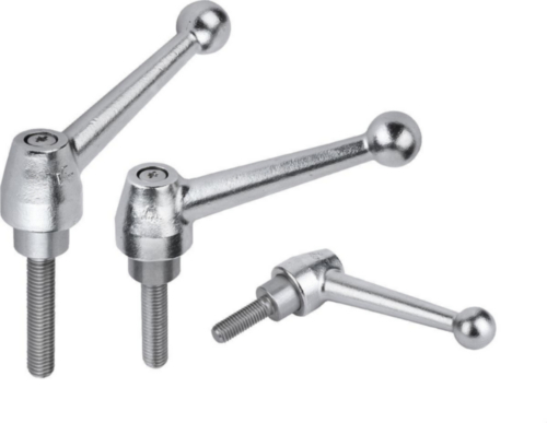 KIPP Clamping levers, external thread Stainless steel 1.4308/1.4305 Electrolytic polished/bright