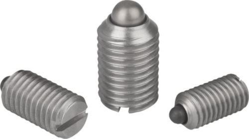 Spring plungers with slot and thrust pin, strong spring force Stainless steel 1.4305