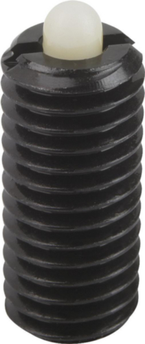 Spring plungers with hexagon socket and thrust pin, light spring force Steel 5.8, POM pin Black oxide