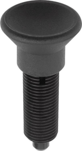 KIPP Indexing plungers without collar, without locknut Filet metric fin Otel 5.8, pin tratat Oxid negru