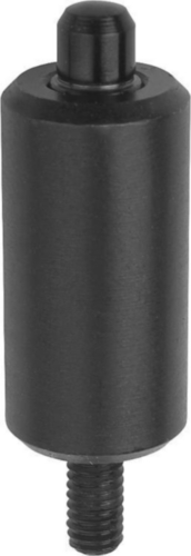 KIPP Indexing plungers without collar, with threaded pin Weldable steel 1.0403/5.8, hardened pin Black oxide