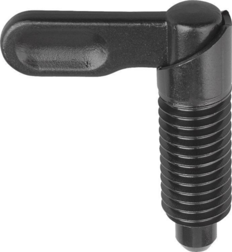 KIPP Cam-action indexing plungers without nut Steel 5.8, hardened pin Black oxide M16X6