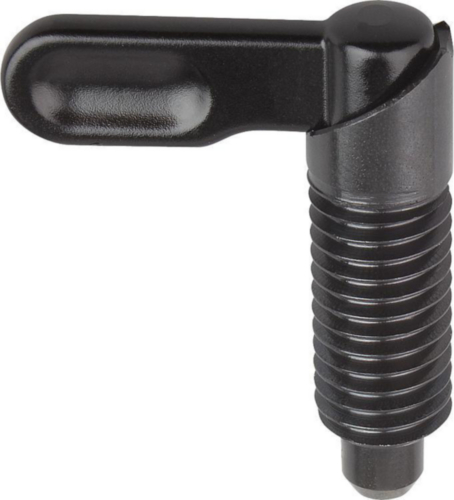KIPP Cam-action indexing plungers without nut Steel 5.8, hardened pin Black oxide M10X6