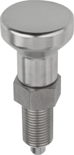 KIPP Indexing plungers, non-lockout type, without locknut Metric fine thread Stainless steel 1.4305, pin not hardened, stainless steel grip 8MM