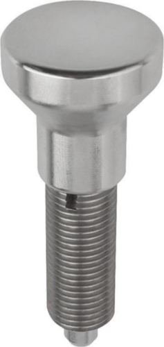 KIPP Indexing plungers without collar, without locknut Metric fine thread Stainless steel 1.4305, hardened pin, stainless steel grip