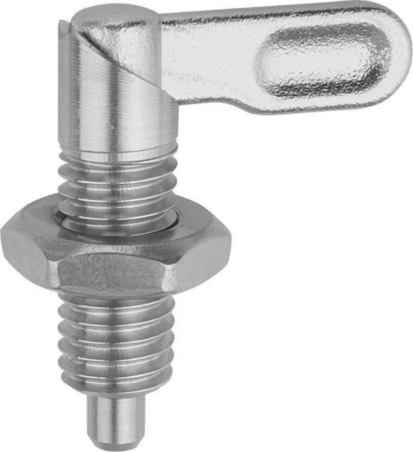 KIPP Cam-action indexing plungers with nut Acero inoxidable 1.4305, pino no endurecido M20X8