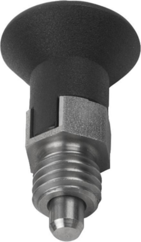 KIPP Indexing plungers, short, lockout type, without locknut Stainless steel 1.4305, pin not hardened, plastic grip