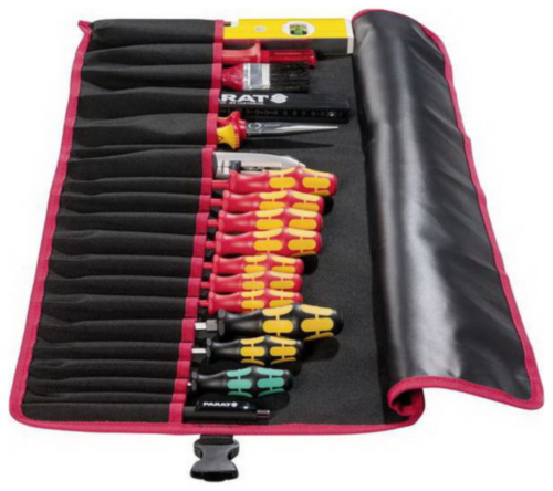 Trousse à outils enroulable 20 compartiments l.740xH330 mm nylon noir/rouge PARA
