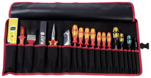 Trousse à outils enroulable 20 compartiments l.740xH330 mm nylon noir/rouge PARA