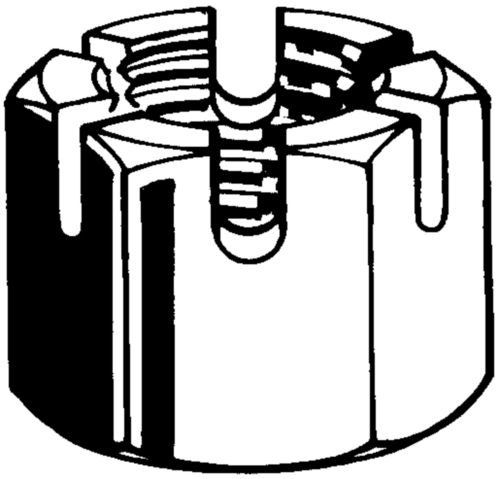 Hexagon slotted and castle nut DIN 935-1 Steel Zinc plated 4 M10