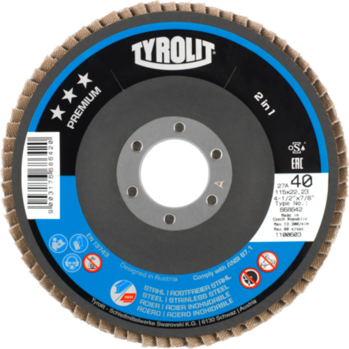Tyrolit Flap disc 115X22,23 K120
