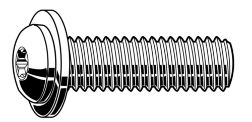 Hexalobular socket button head screw with flange ISO ≈7380-2 Acero inoxidable (Inox) A2