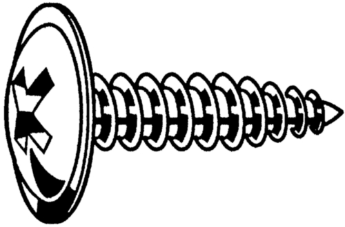 Cross recessed mushroom head tapping screw with flange Phillips Steel Zinc plated black passivated ST4,2X16MM