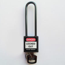 Brady Compact safe padlock 75MM SHA KD BLACK 6PC