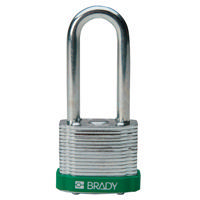 Brady Steel padlock  51MM SHA KD GREEN 6PC